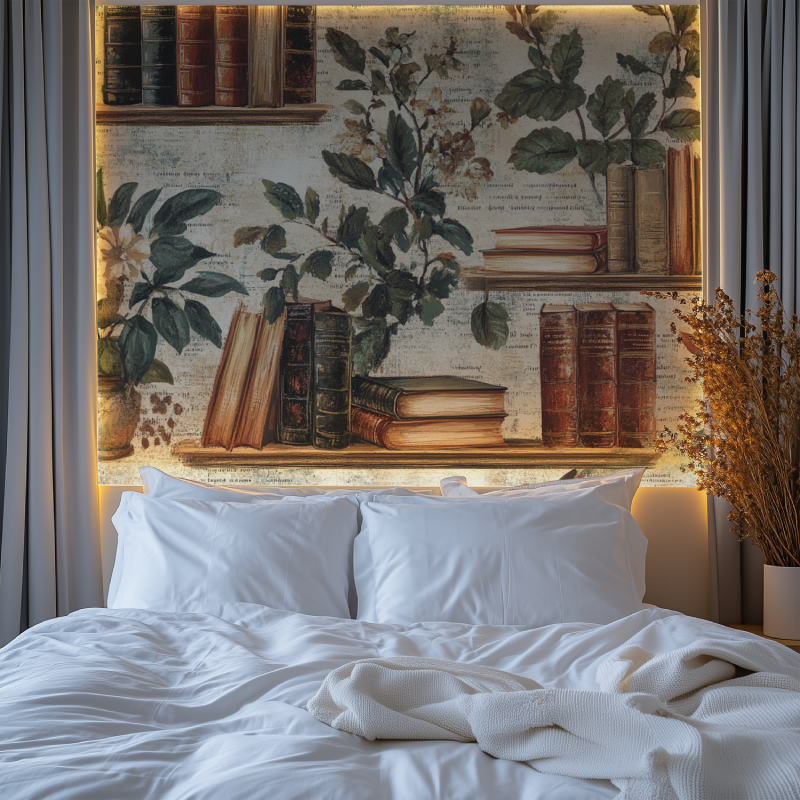 Papier peint trompe loeil vintage chambre premium