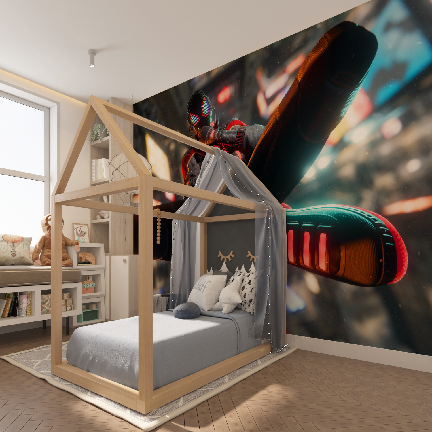 Papier Peint Spiderman Playstation - tapisserie garçon