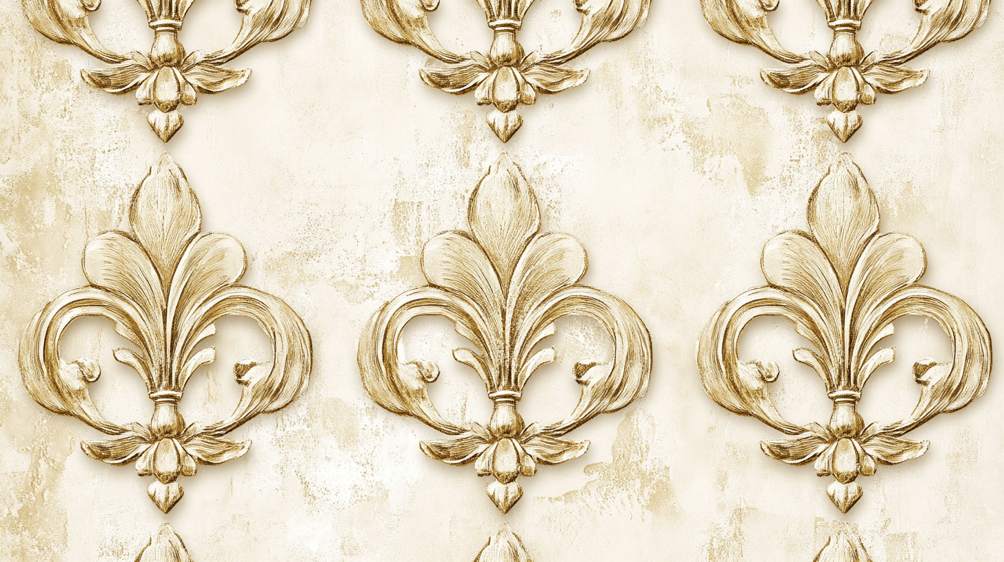 Papier Peint Vintage Fleur De Lys