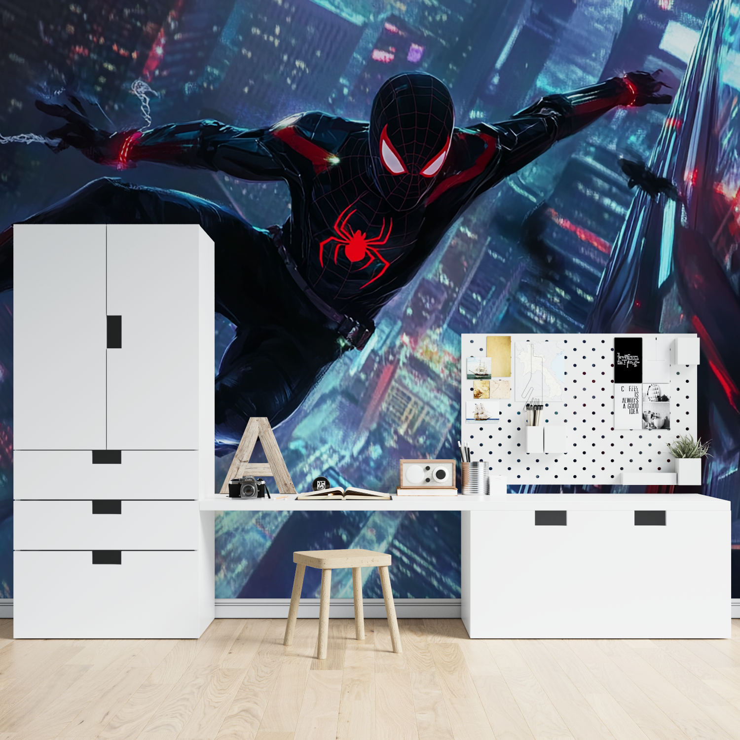 Papier Peint Spiderman Cyberpunk - tapisserie garçon