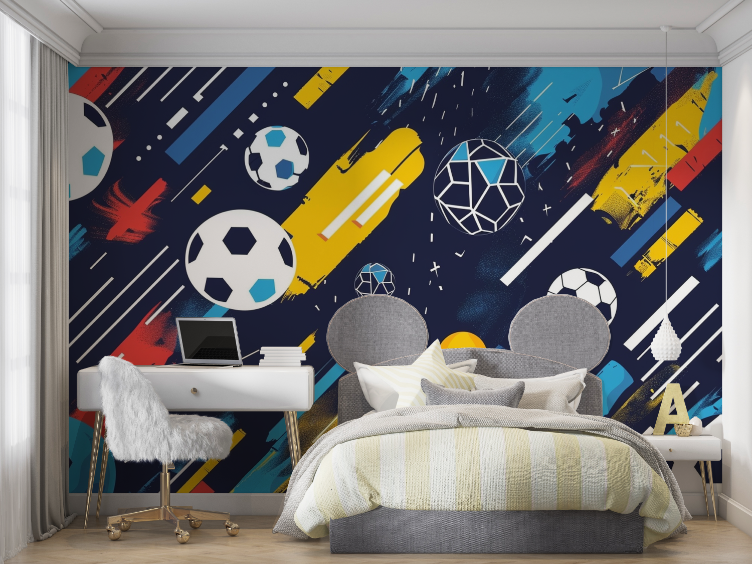 Papier peint foot enfant mur chambre panoramique