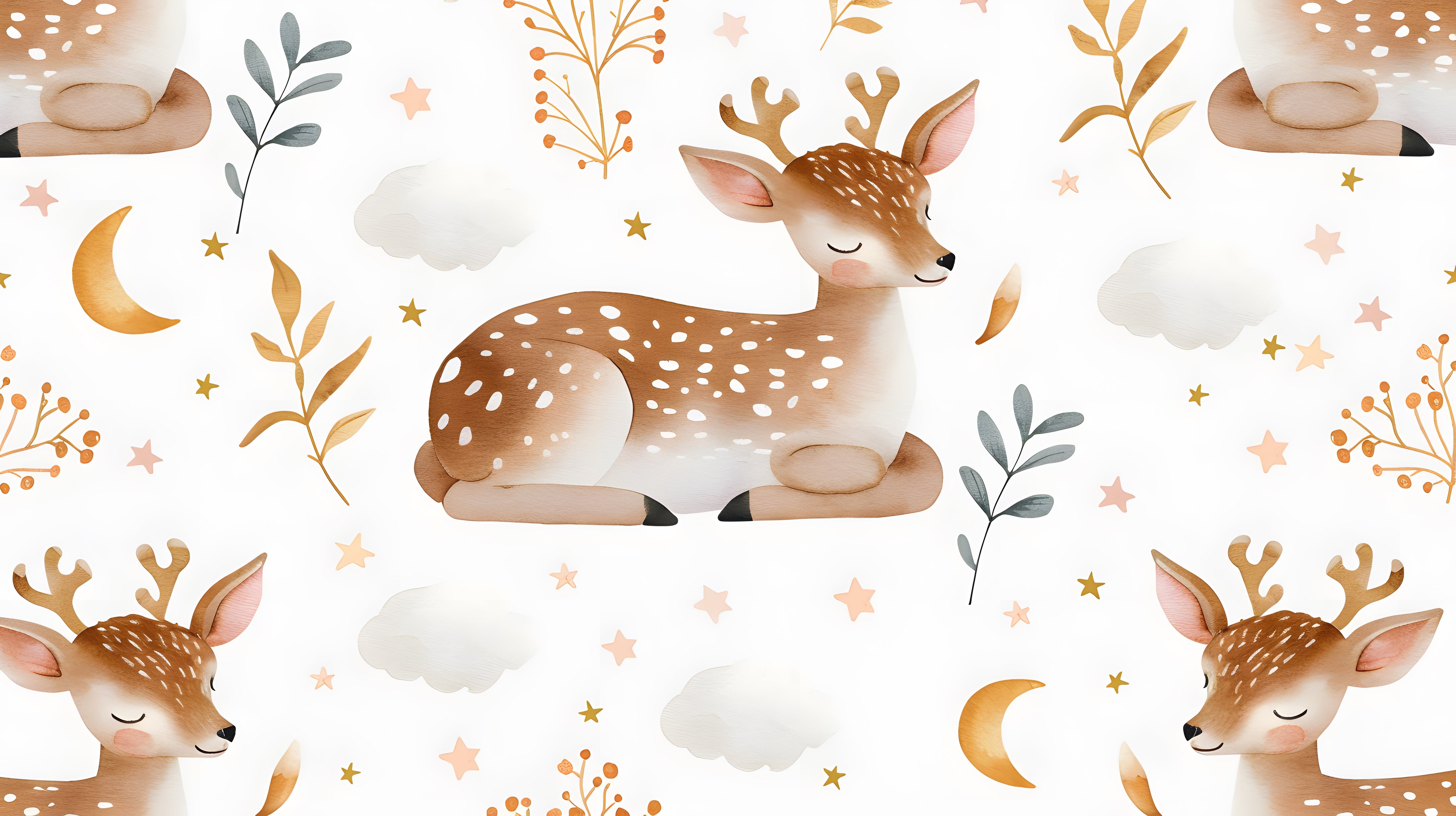 Papier peint bébé Animaux aquarelle