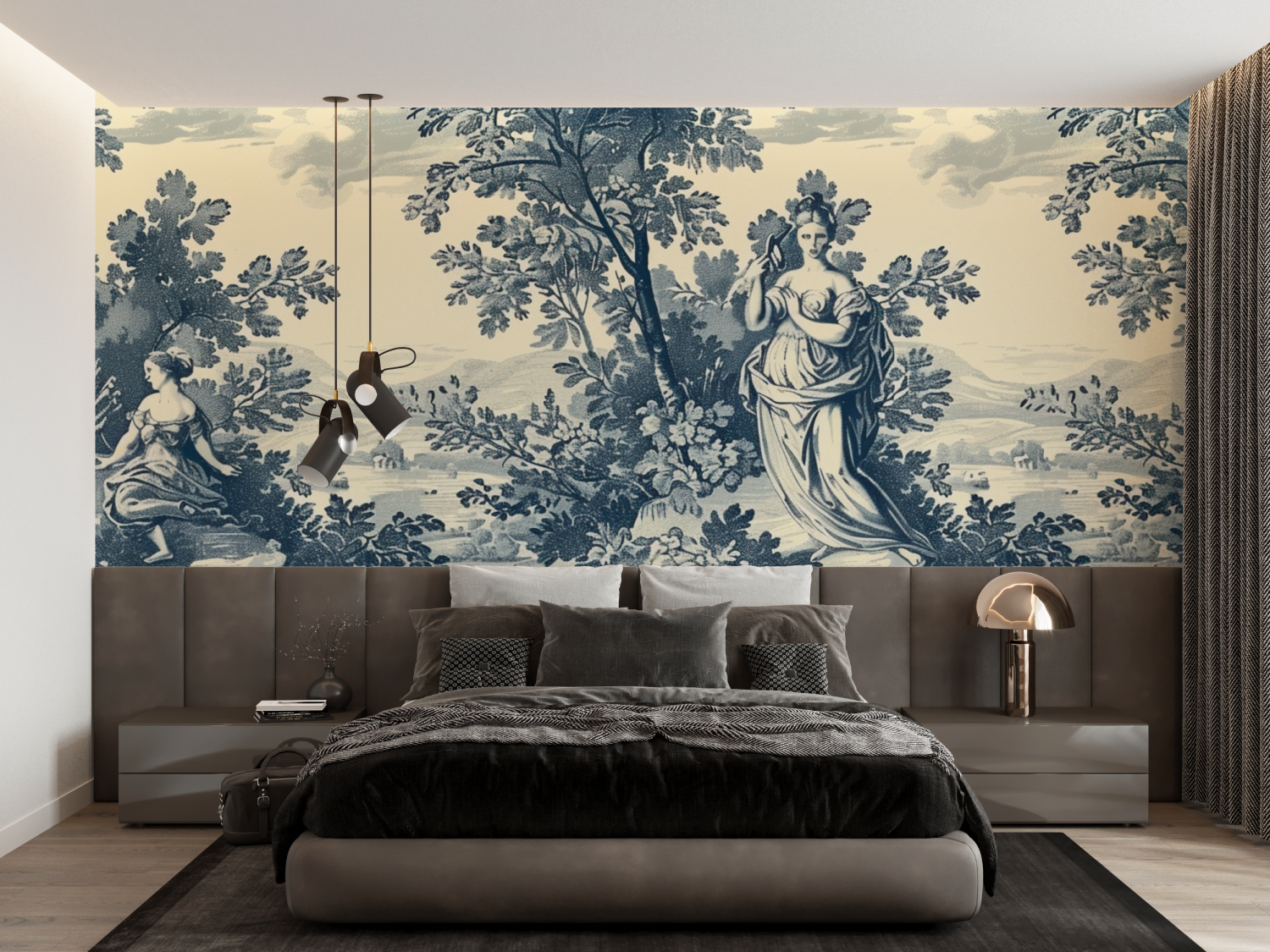 Papier Peint Toile De Jouy Tapisserie - francais