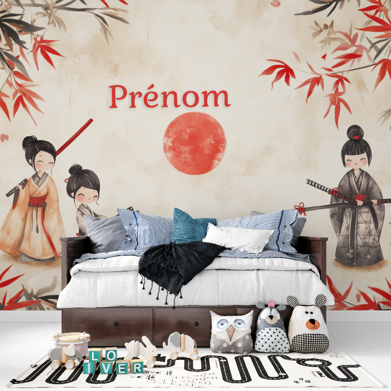 Papier peint prenom japonais panoramique garcon