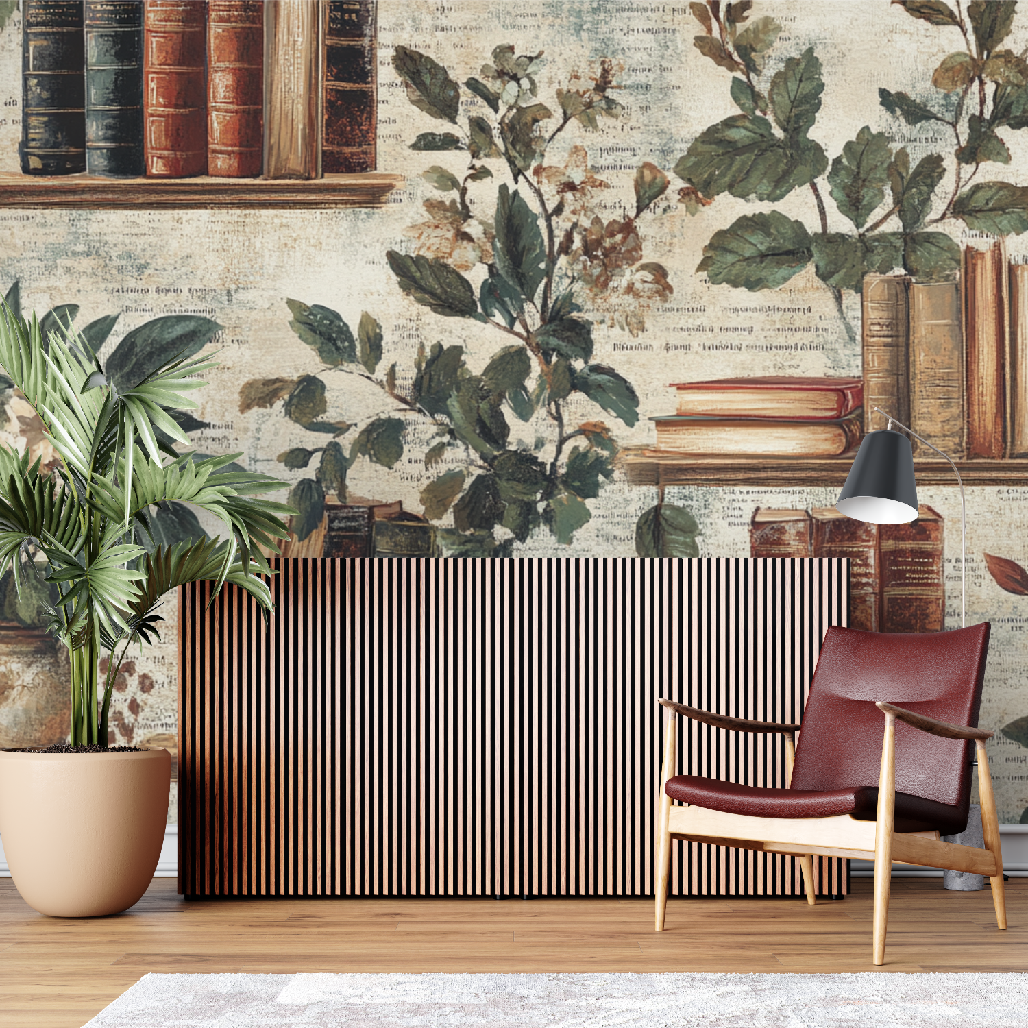 Papier peint trompe loeil vintage sur mesure