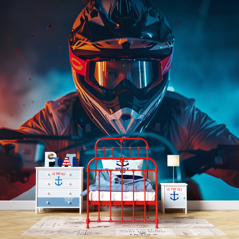 Papier peint moto cross led garcon567