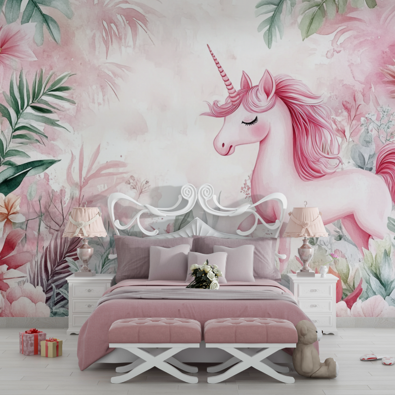 Papier peint deco chambre licor... et licorne chambre filles