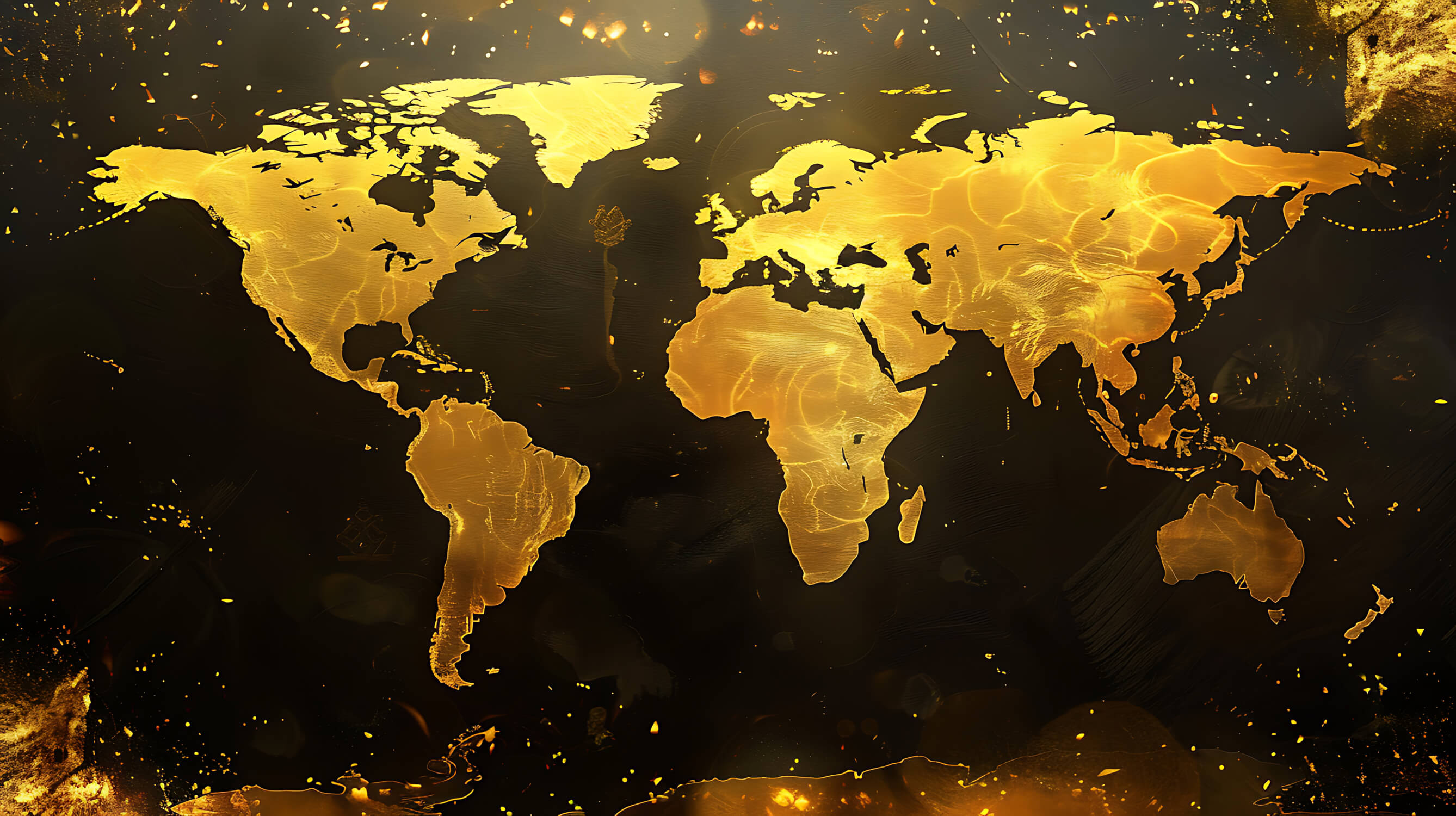 Papier Peint Carte Du Monde Noir Et or