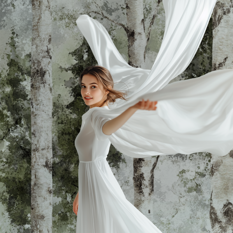 Papier peint arbre bouleau modele