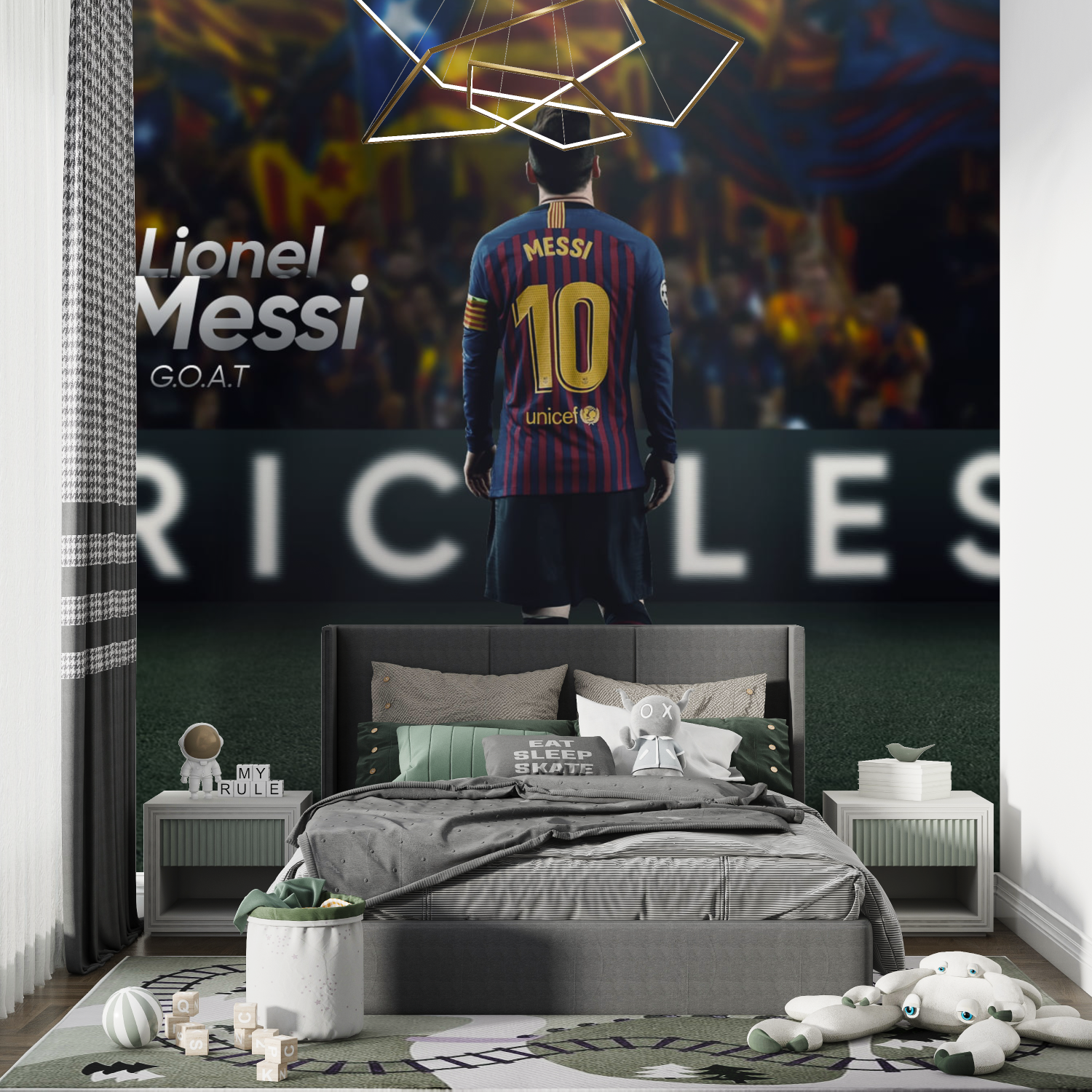 Papier peint messi chambre de garcon