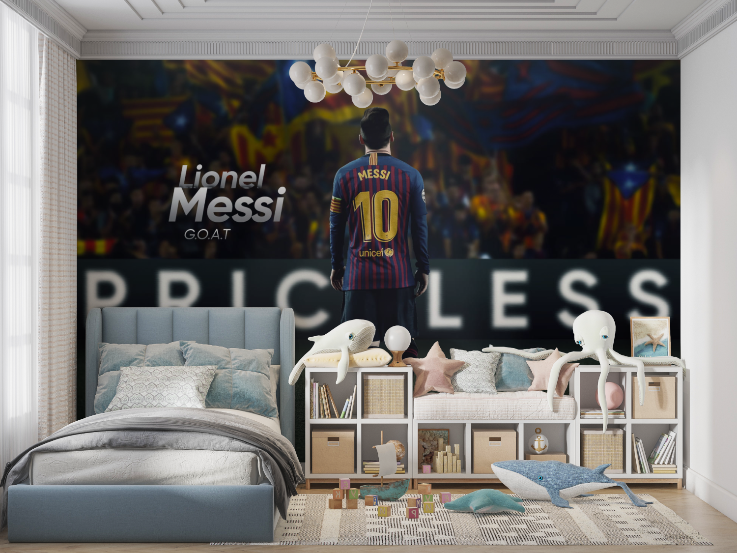 Papier peint messi panoramique garcon
