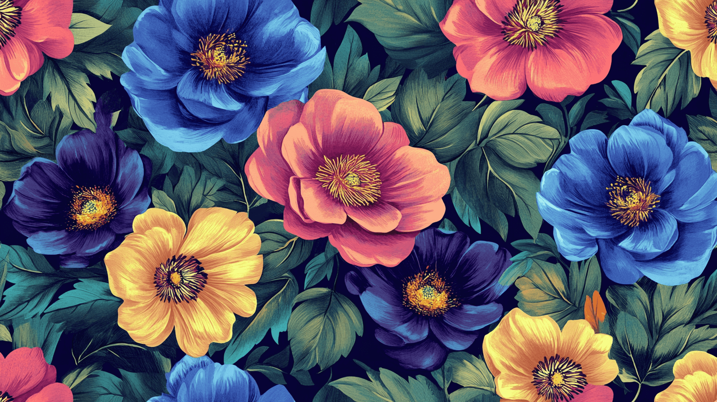 Papier Peint Fleur Annee80