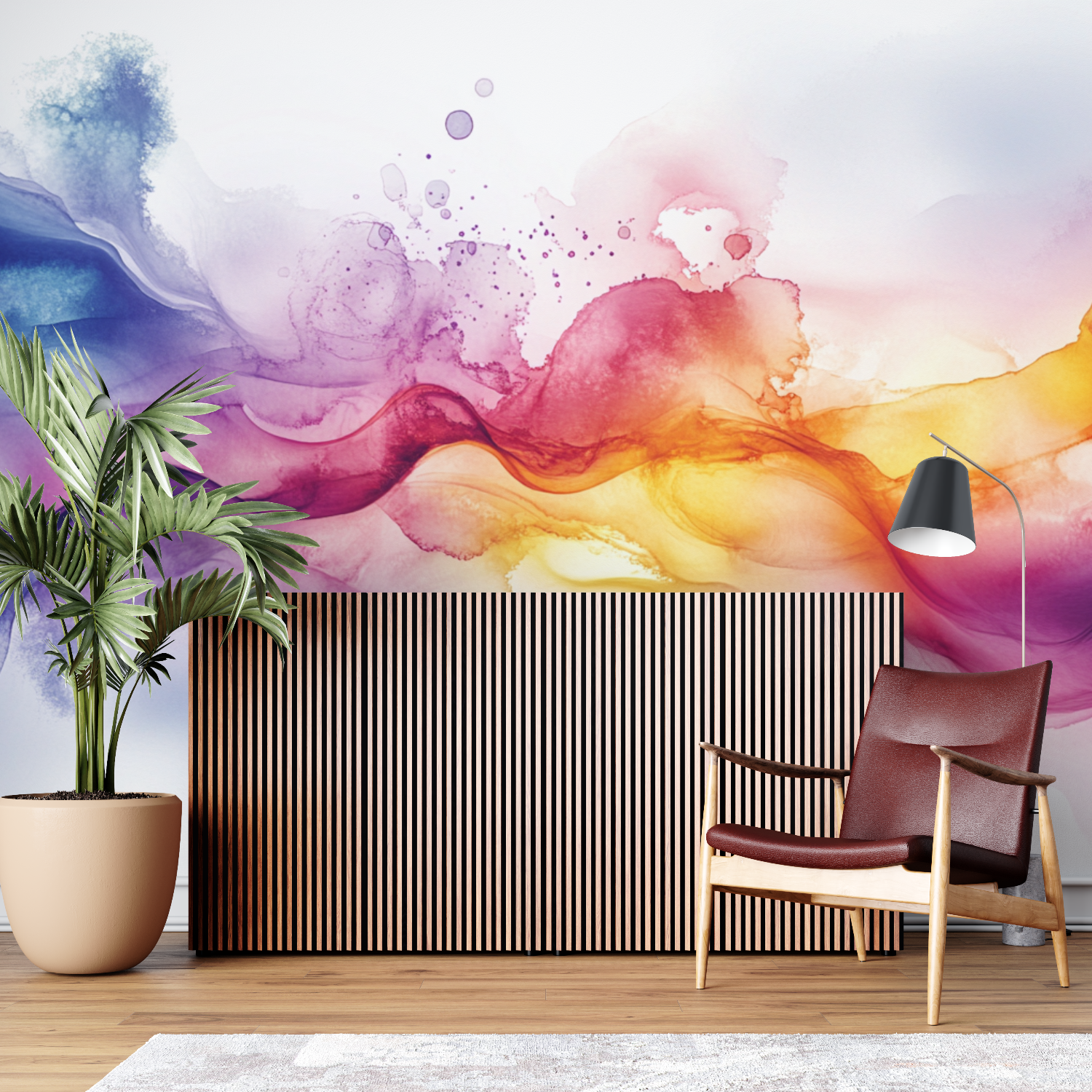 Papier peint aquarelle art flui... et abstraction sur mesure