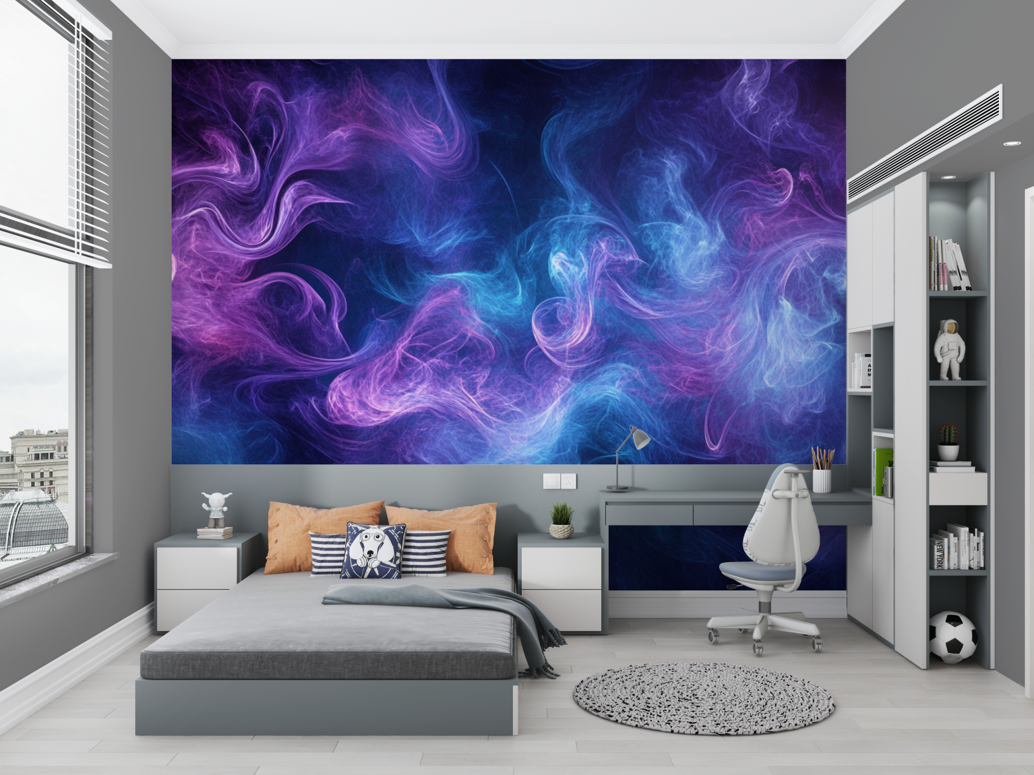 Papier peint fumee mysterieuse chambre petit