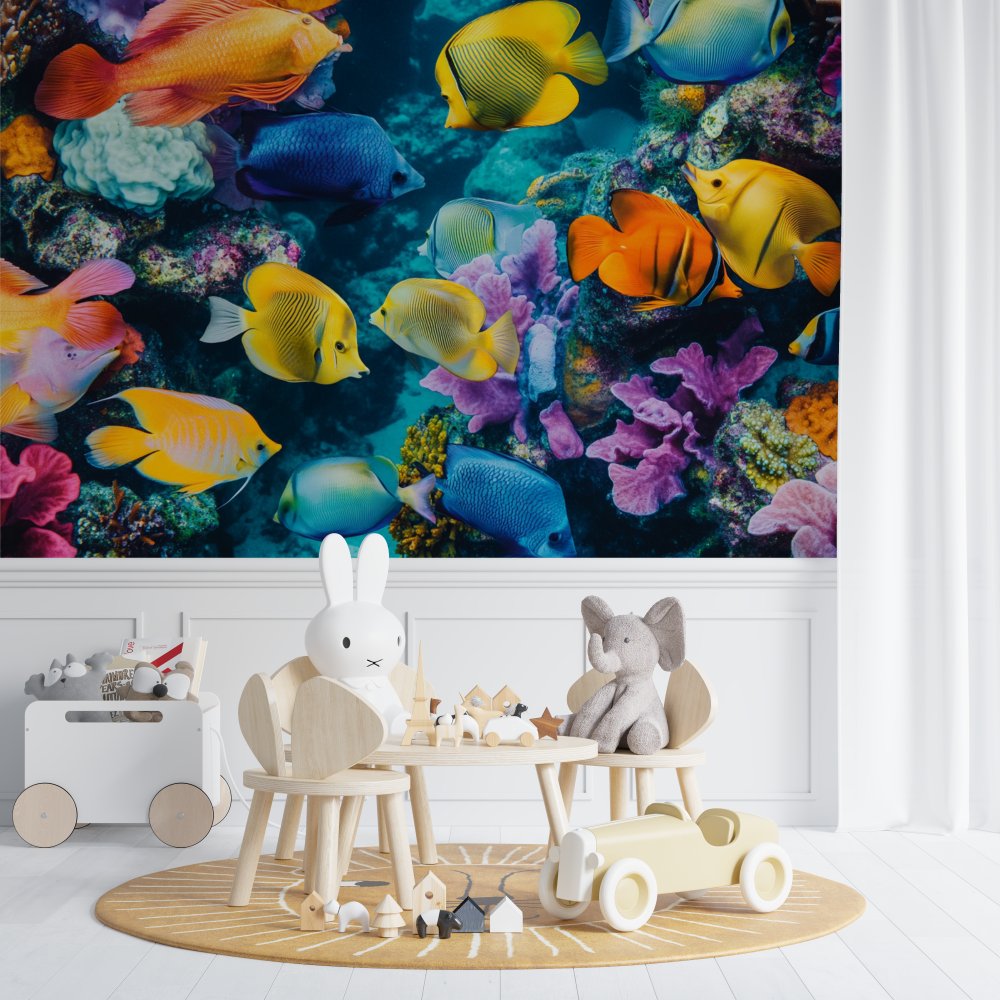 Papier peint marin decoration p... tropicaux chambre de bebe