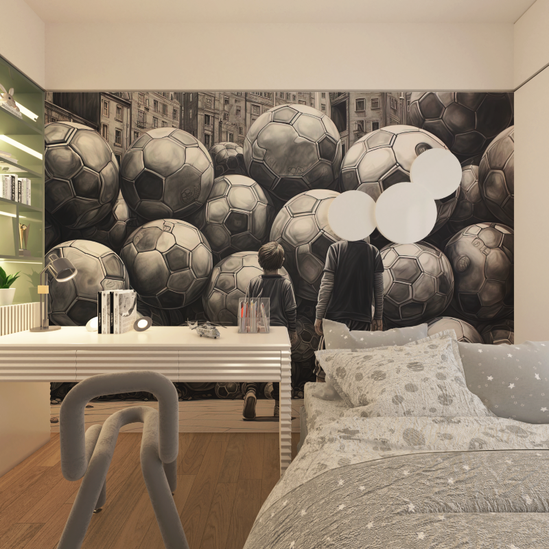 Papiers peint foot noir et blan...lusion chambre adolescents