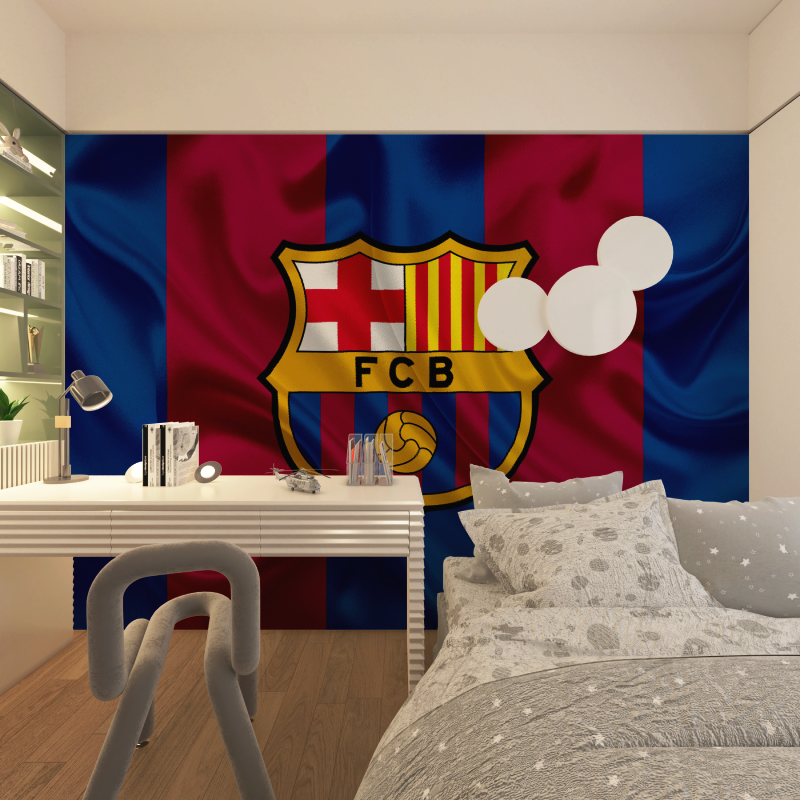 Papier peint foot barcelone chambre adolescents