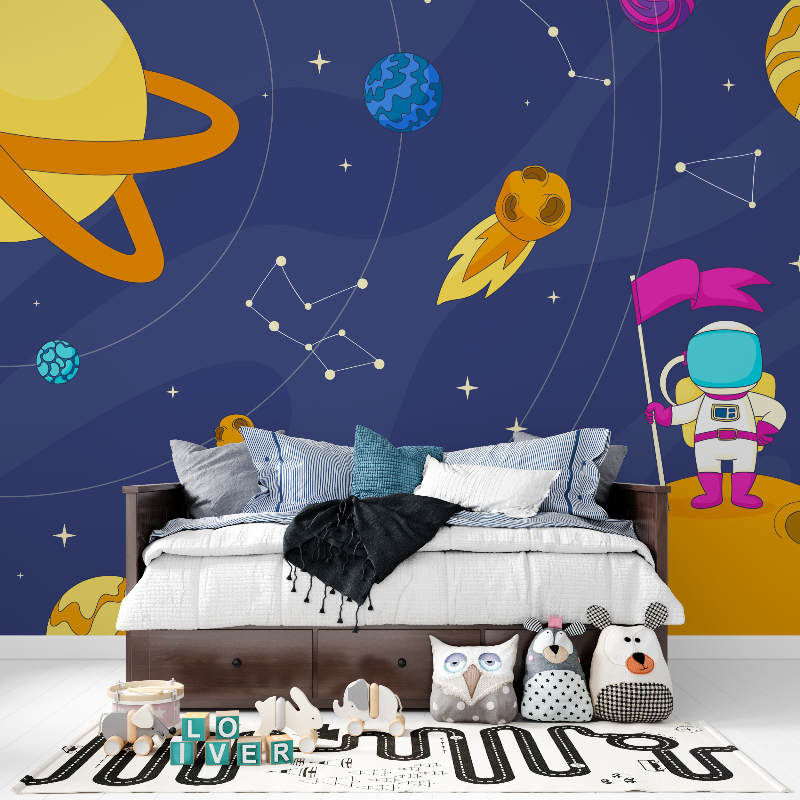 Papier peint espace fusee garcon panoramique garcon