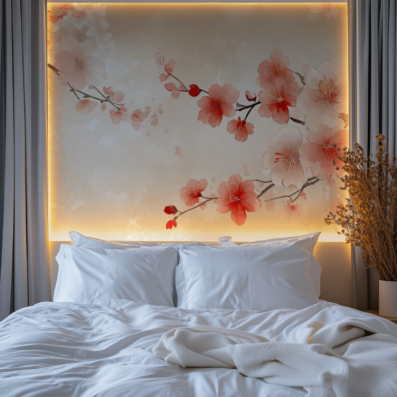 Papier peint fleur japon chambre premium