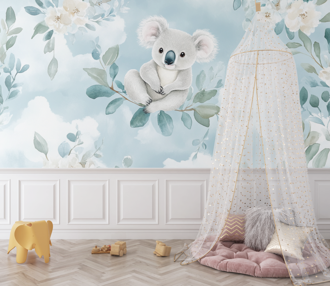 Papier peint koala doux et cotonneux bebe