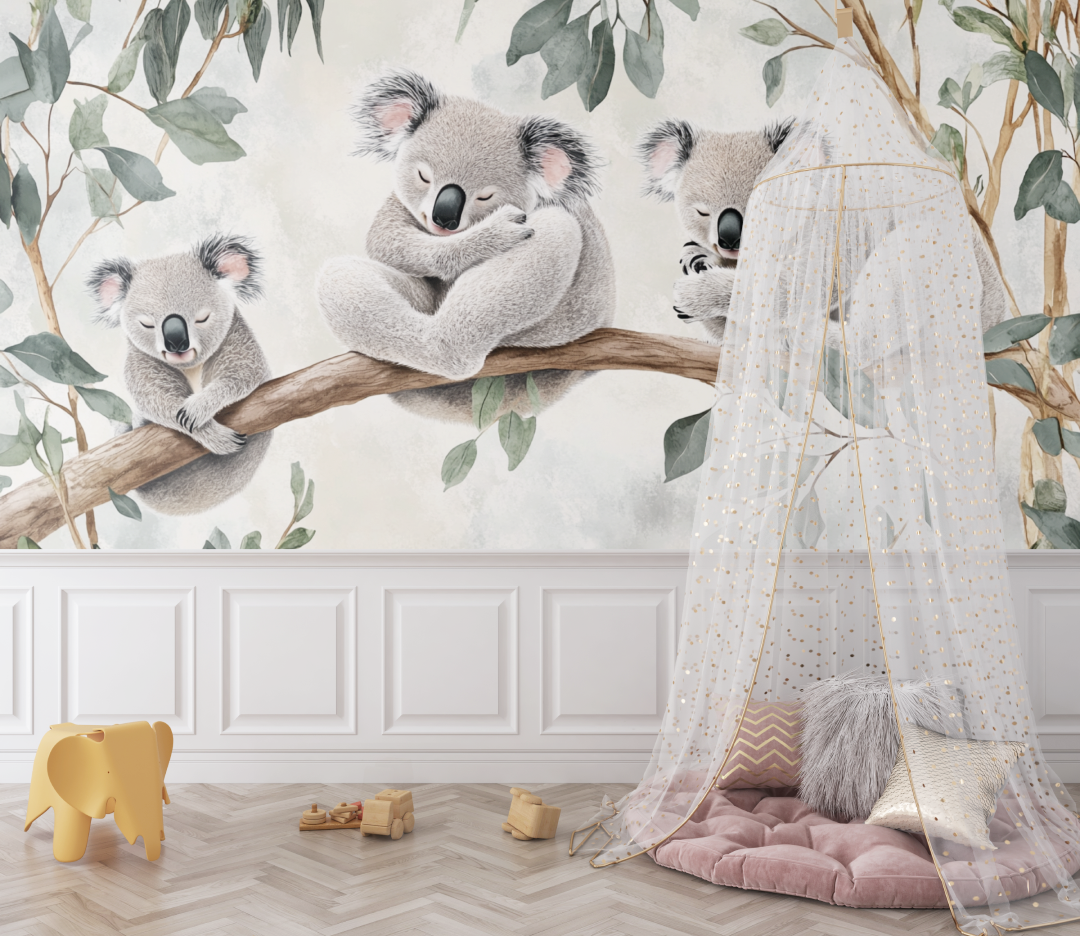 Papier peint koala qui fait dodo bebe