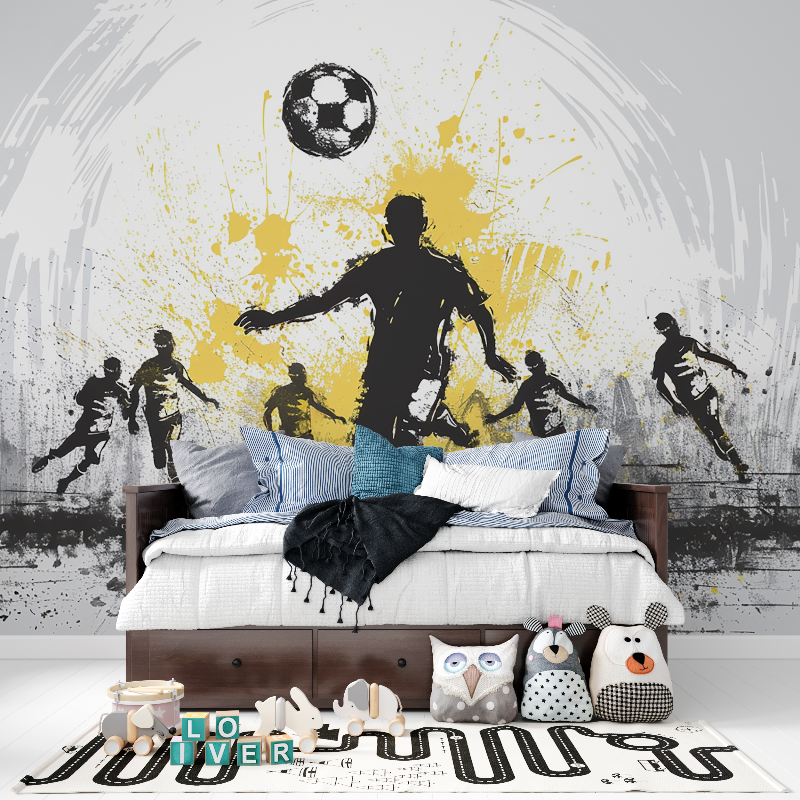 Papier peint chambre garcon foot tapisserie pour ado