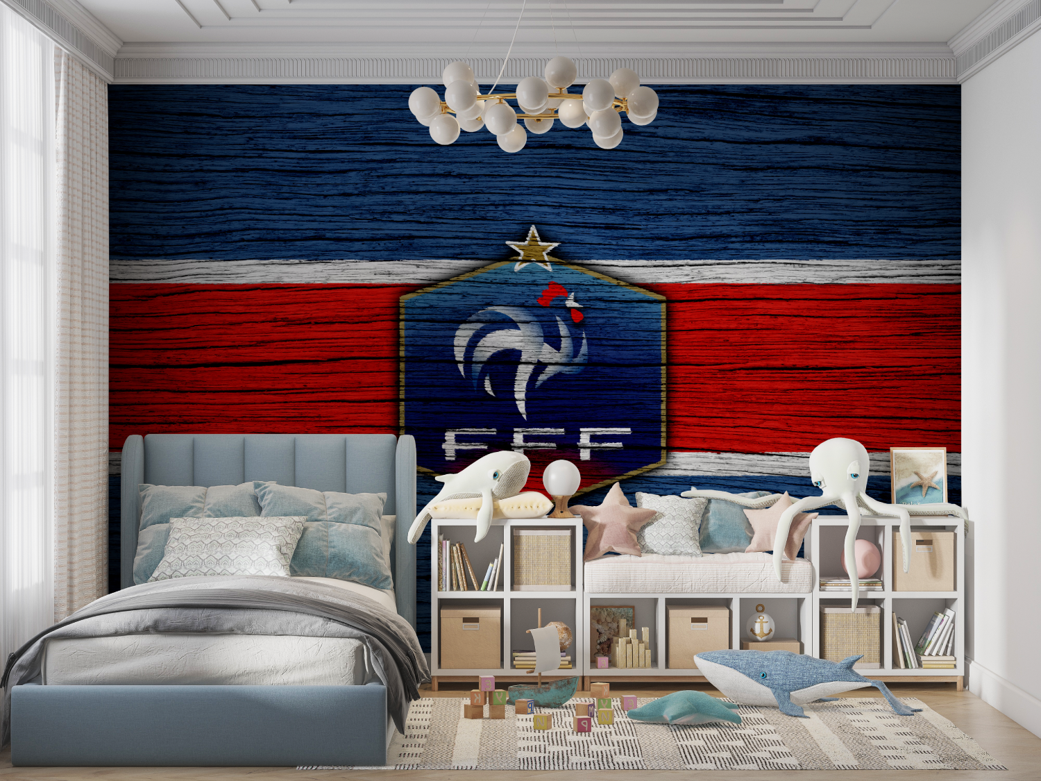 Papier peint equipe de france foot panoramique garcon