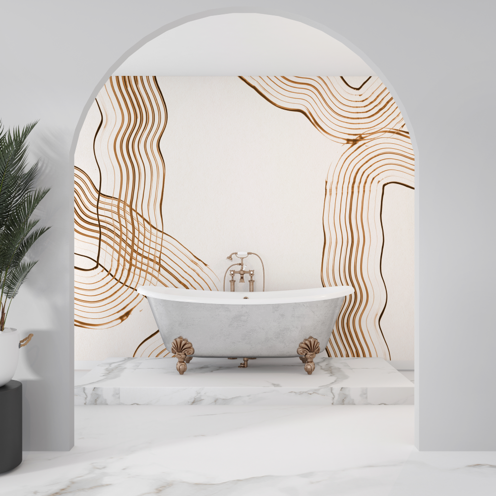Salle de bain papier peint design sdb