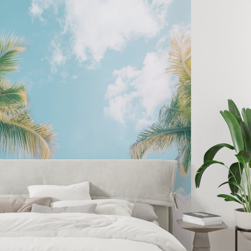 Papier peint trompe loeil plage tapisserie tendance