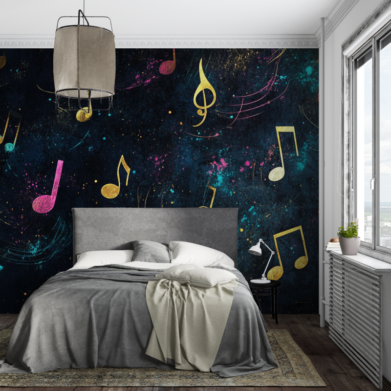 Papier peint musique note piece ados