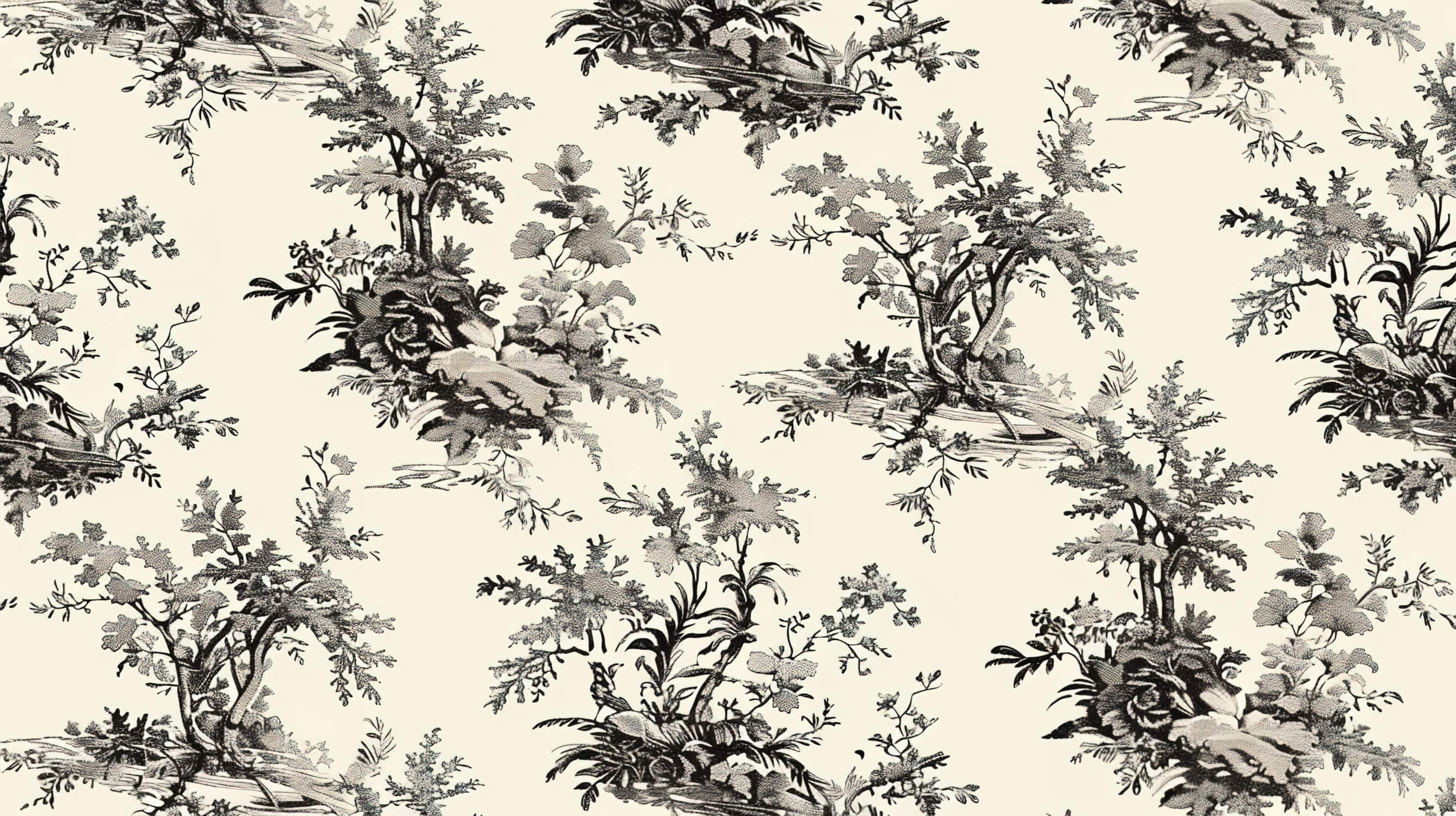 Papier Peint Toile De Jouy Noir Blanc