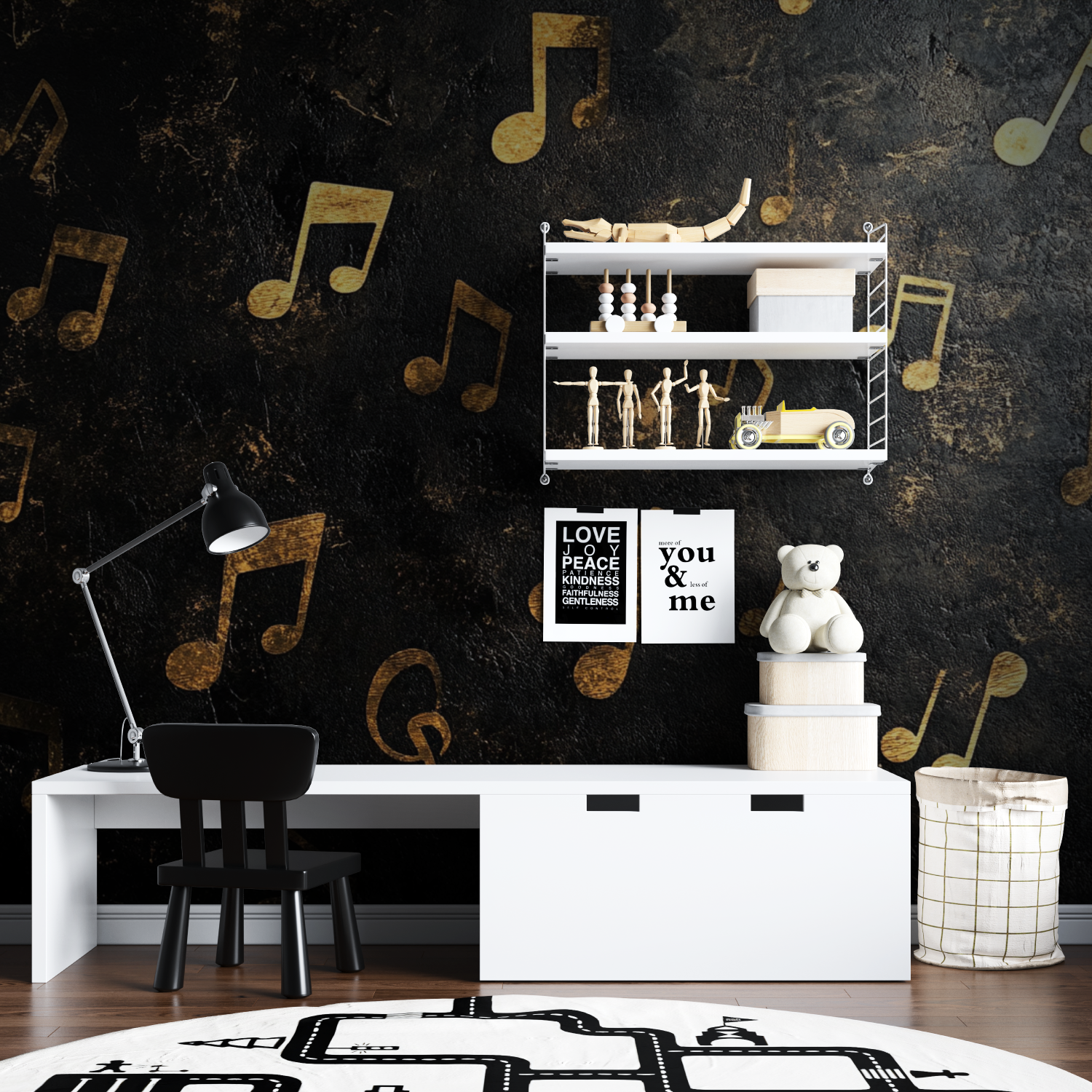 Papier peint note de musique tapisserie garcon