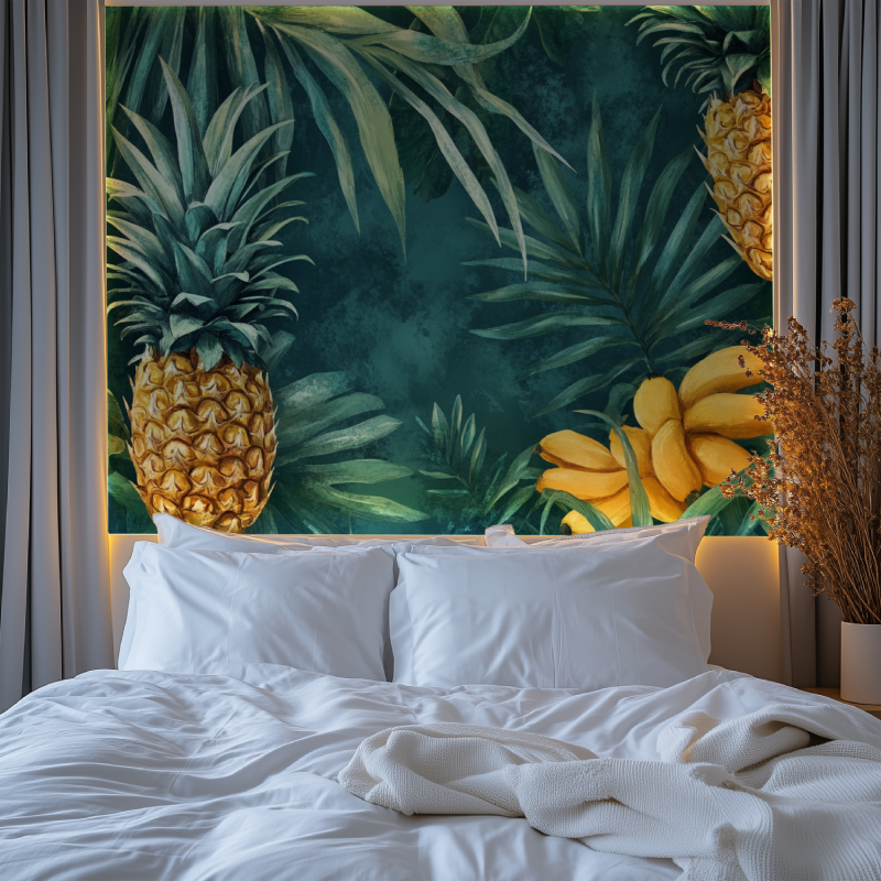 Papier peint vintage tropicale chambre premium