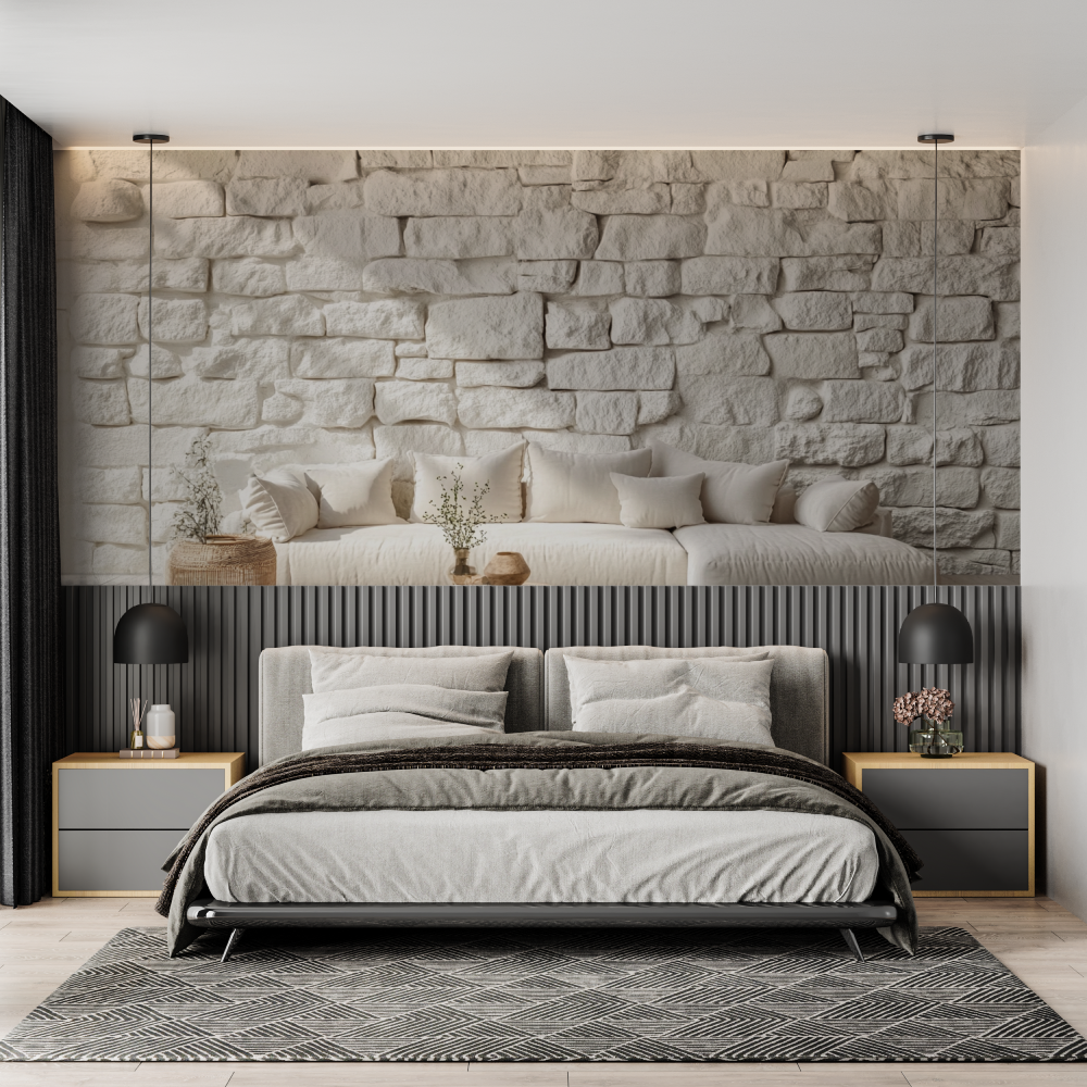 Papier peint trompe loeil briqu...he chambre adulte tendance