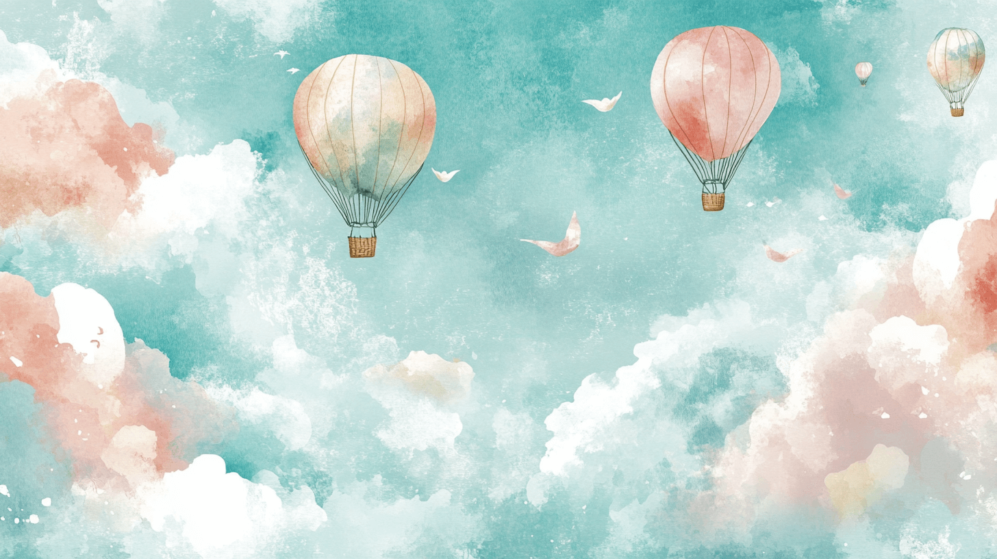 Papier Peint Montgolfière Et Paysages Oniriques