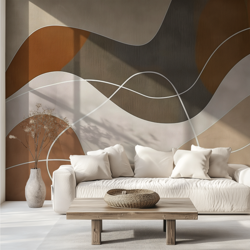 Papier peint panoramique marron tendance canape tendance