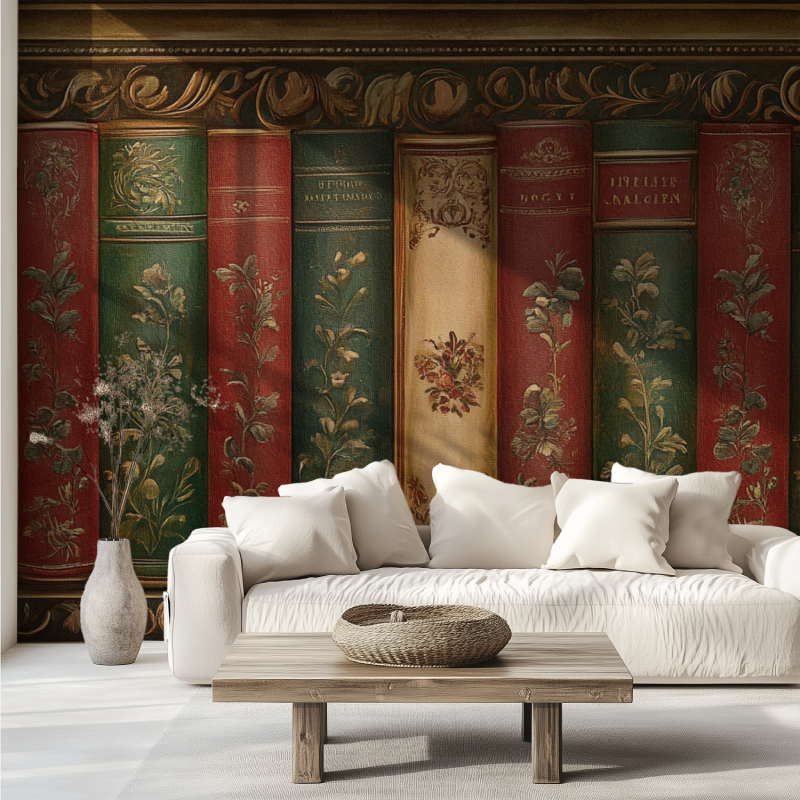 Papier peint adhesif trompe loeil canape tendance