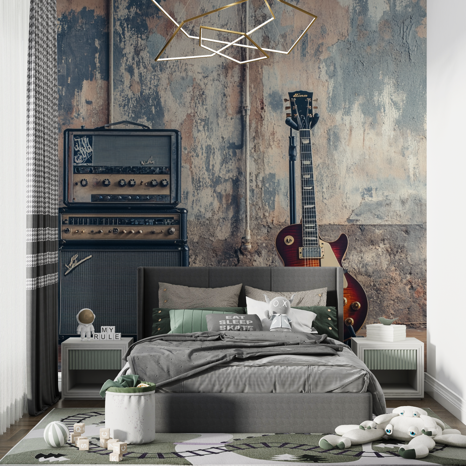 Papier peint studio rock star chambre de garcon