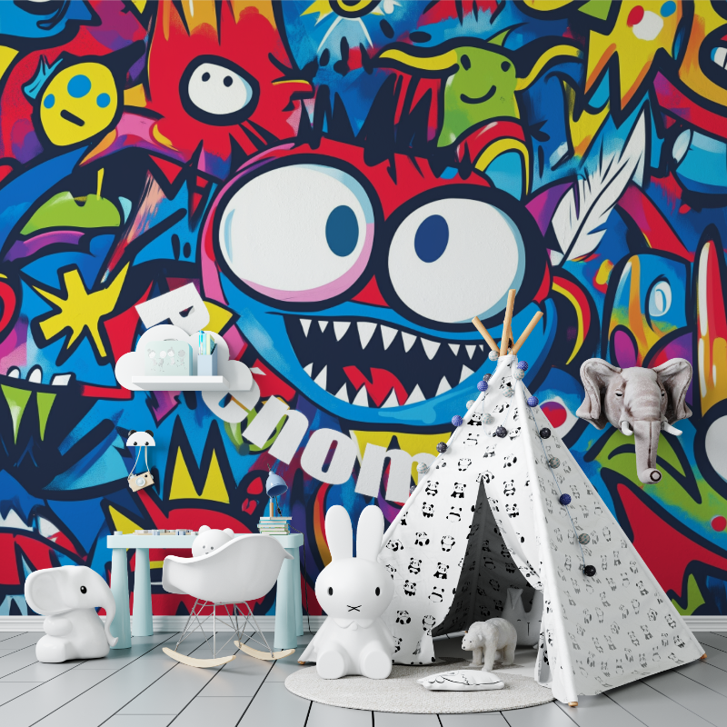 Papier peint graffiti prenom tapisserie murs