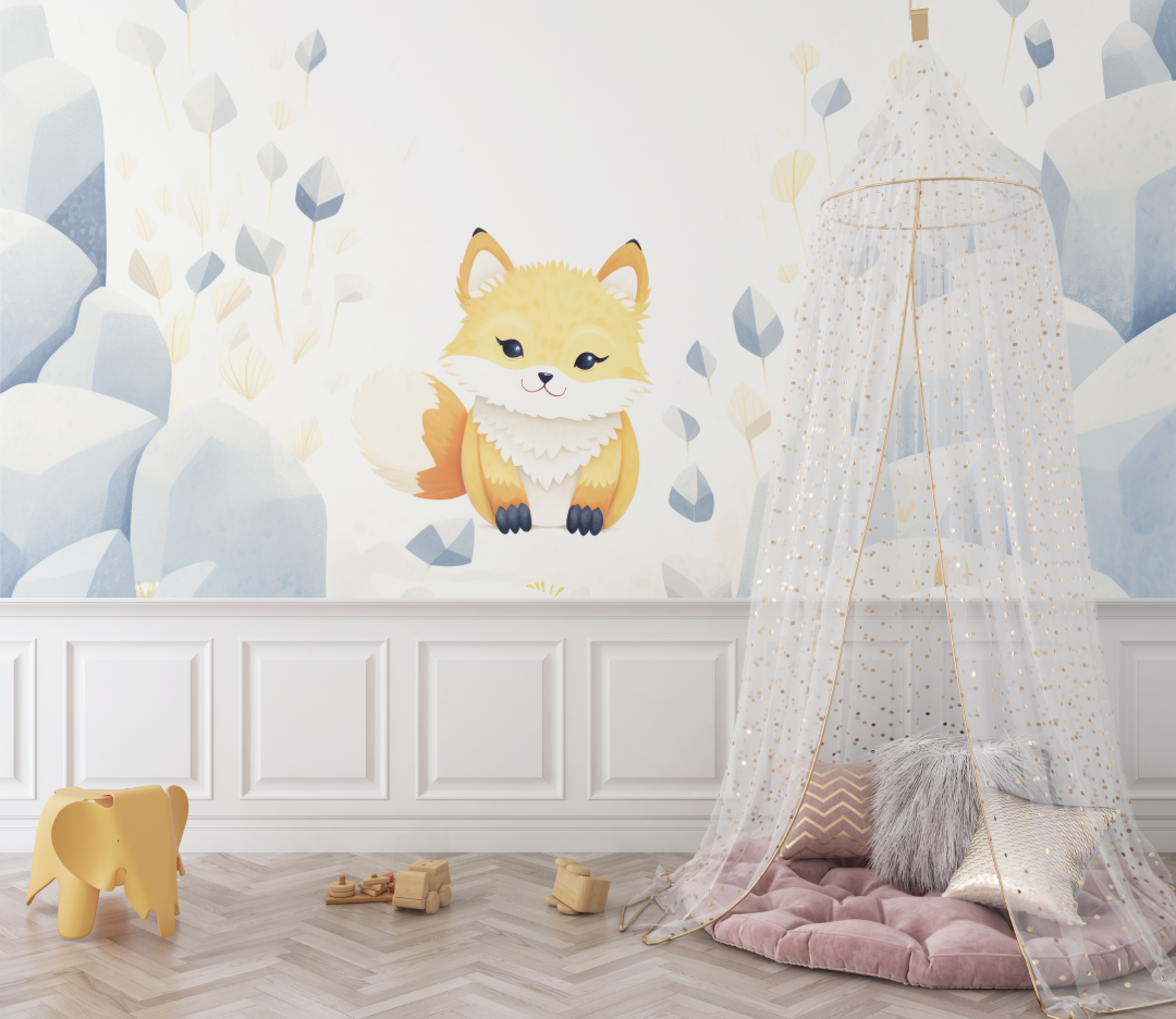 Papier peint renard mural bebe
