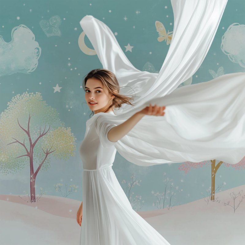 Papier peint arbre magique bebe modele