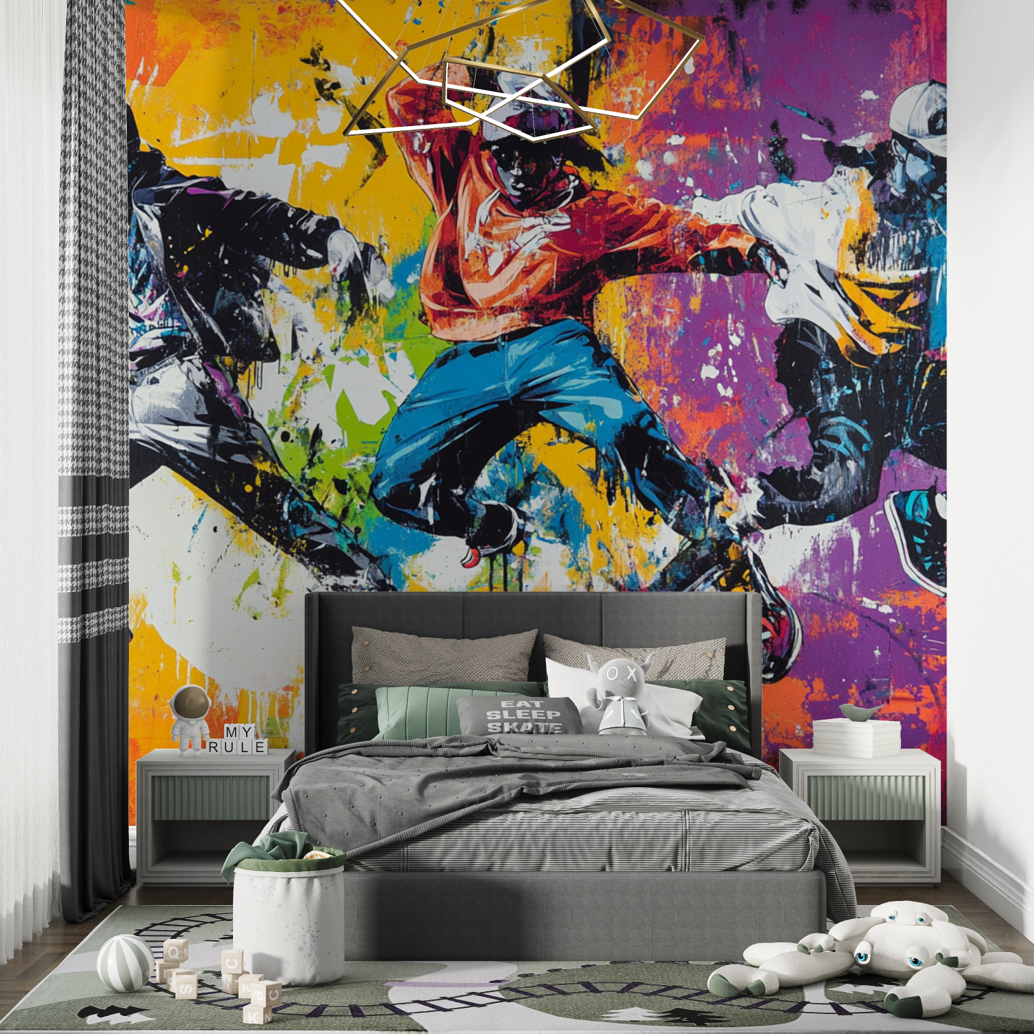 Papier peint freestyle hip hop chambre de garcon