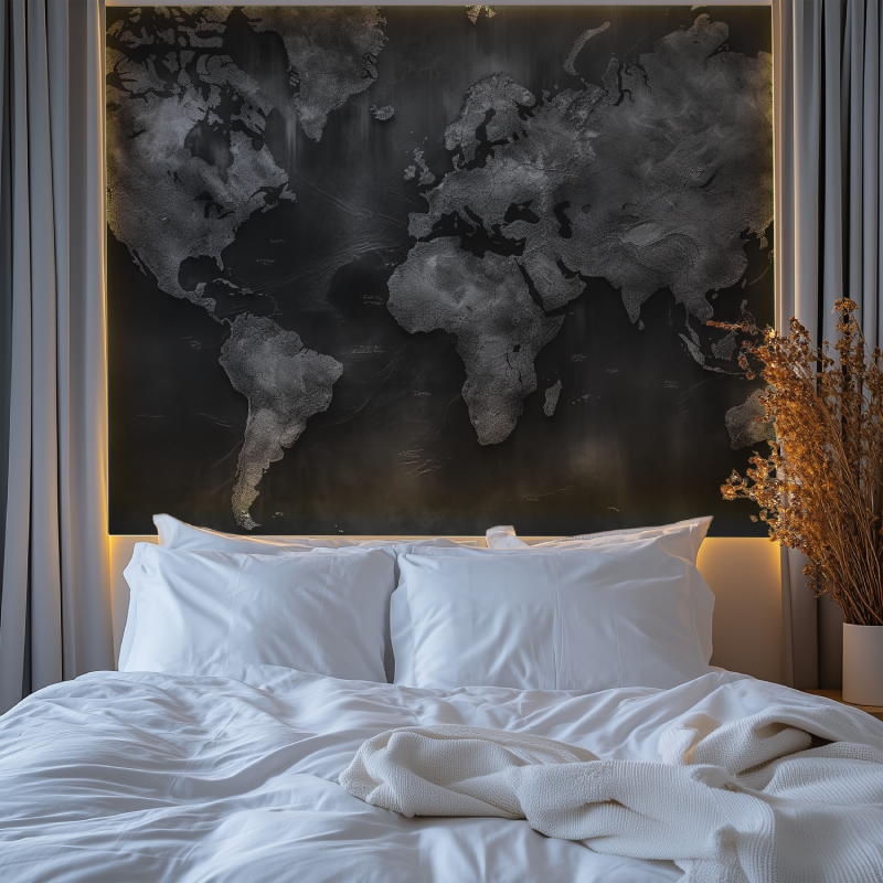 Papier peint carte du monde pour bureau chambre tendanc