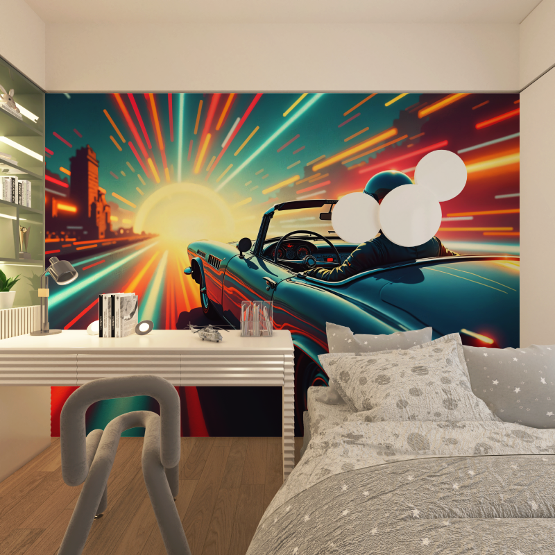 Papier peint poster mural voiture chambre adolescents