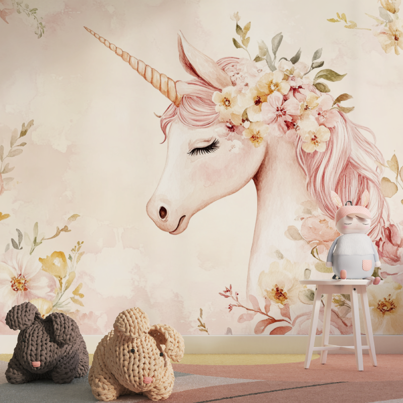 Papier peint deco licorne chamb...leur tapisserie pour fille