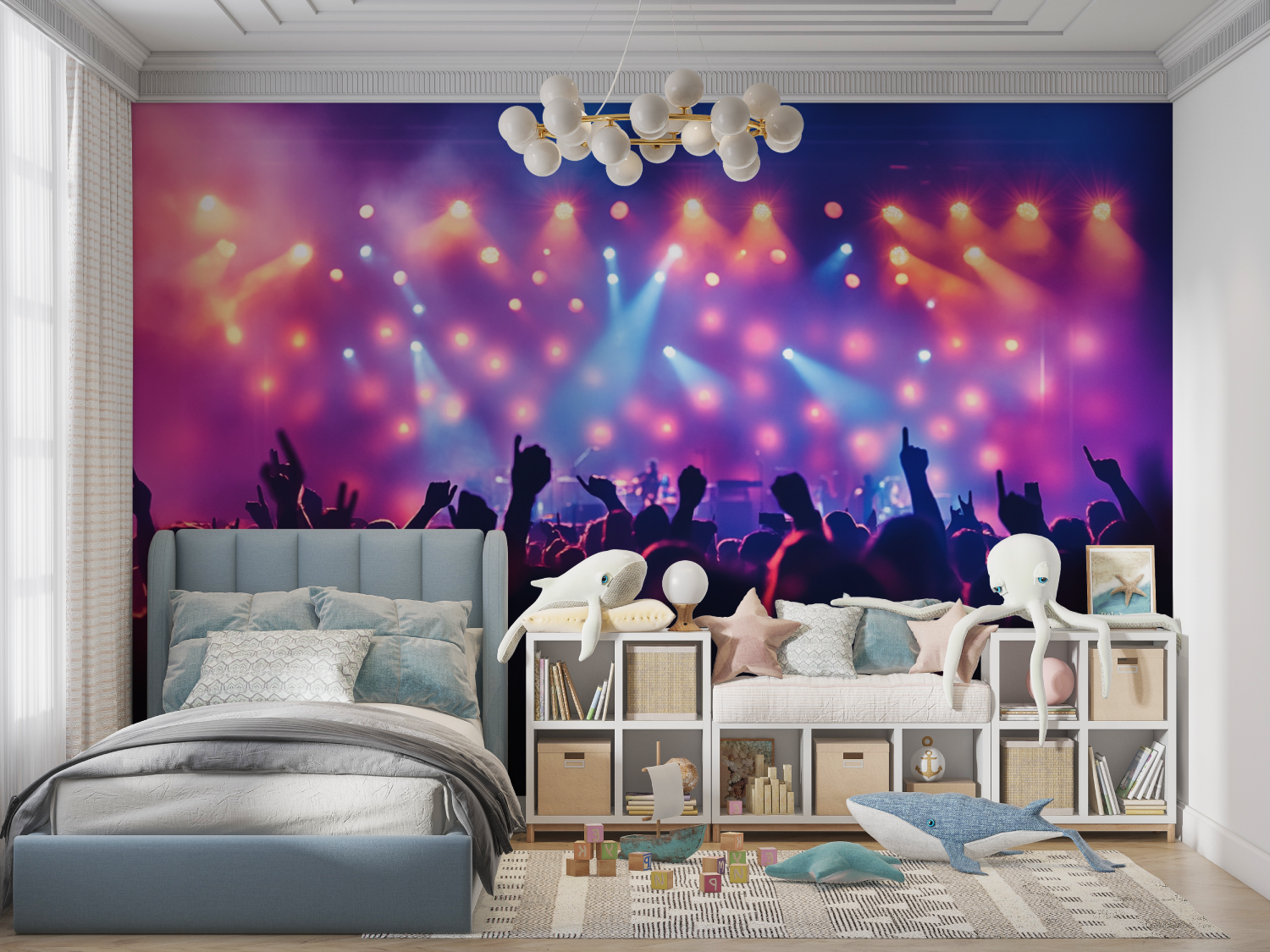 Papier peint decor musique panoramique garcon