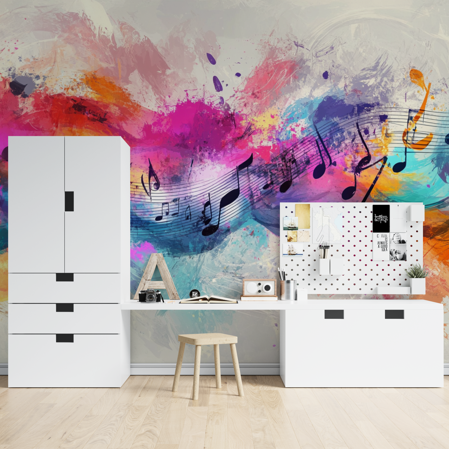 Papier peint musique couleur forte tapisserie spiderman