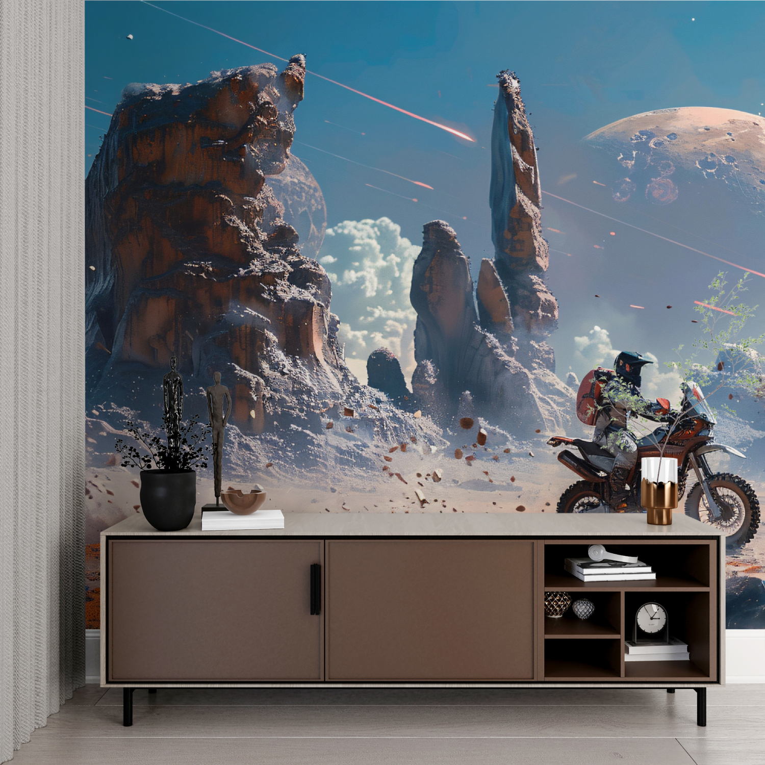 Papier peint panoramique moto imprime