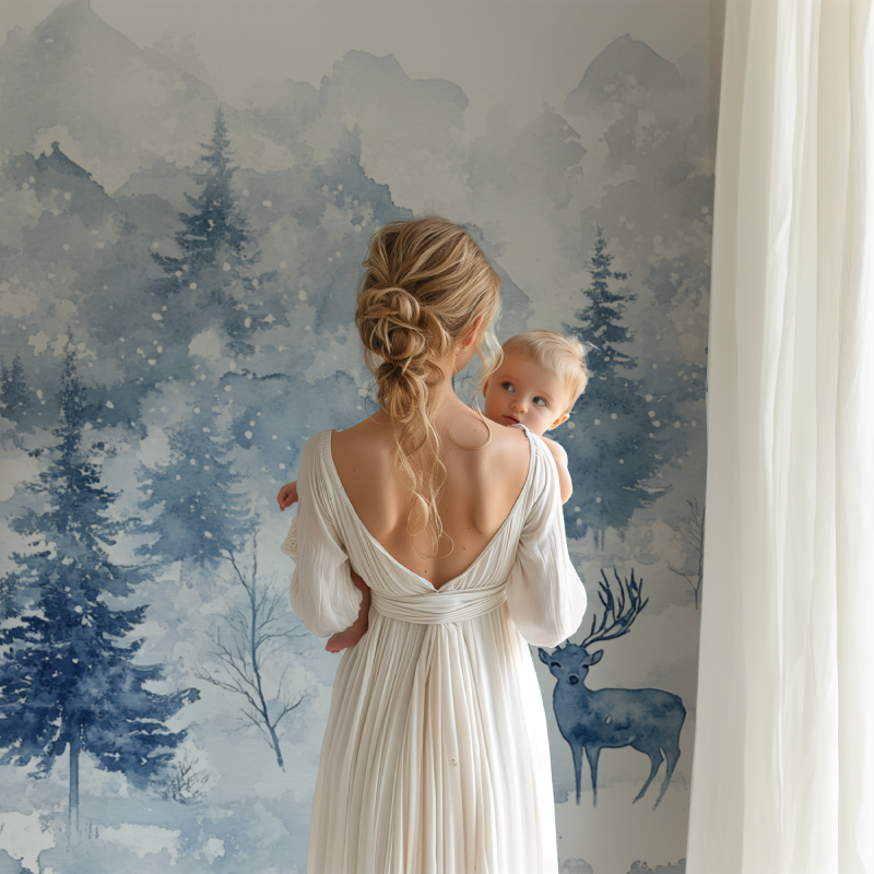 Papier peint foret en hiver bb123