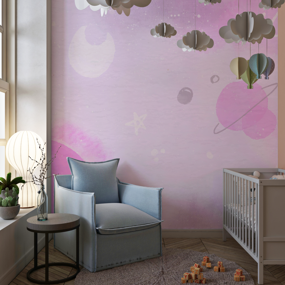 Papier peint ado fille planete etoile chambre de fille